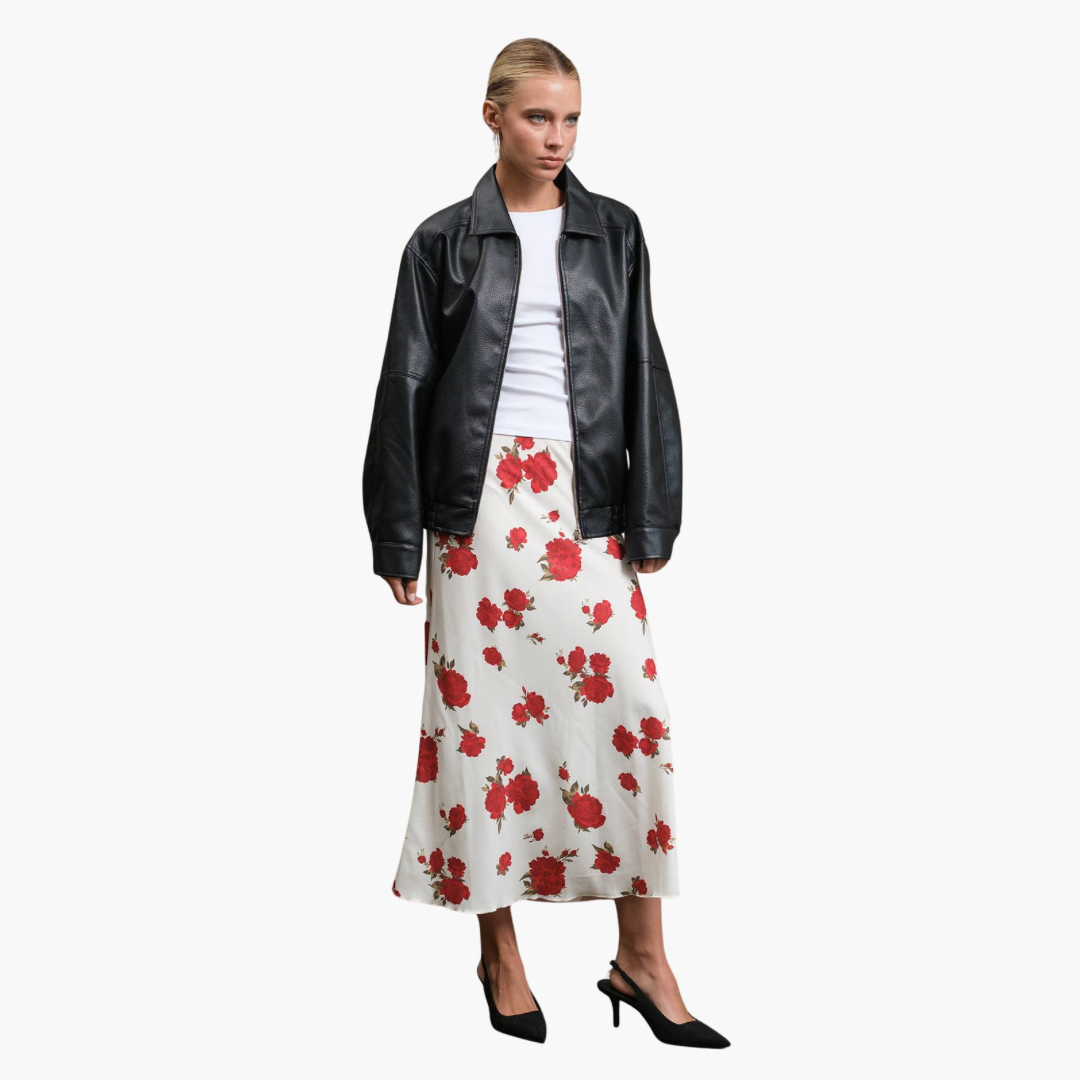 Romantic Rose Midi Skirt