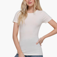 Short Sleeve Crew Neck Cotton Top