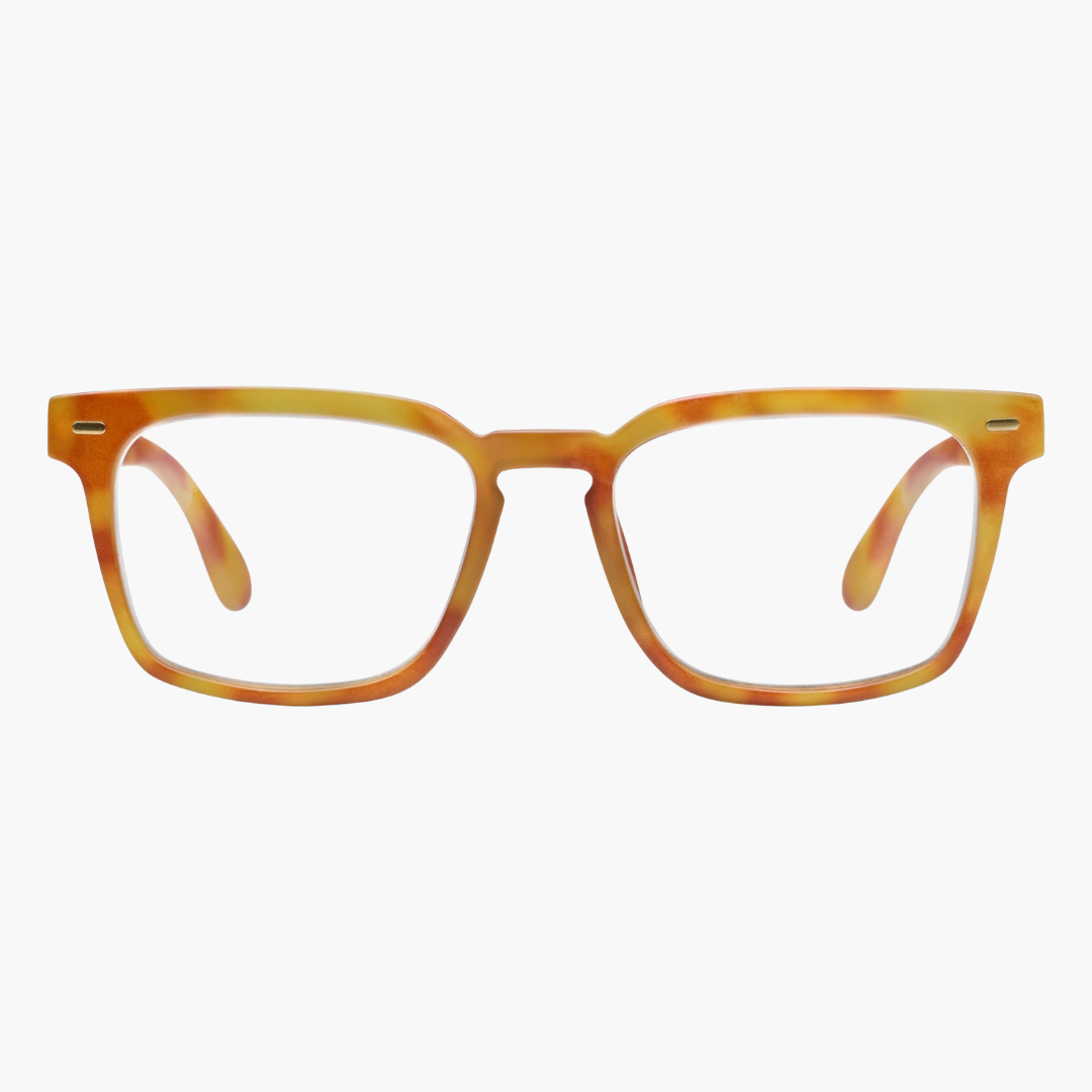 +1.25 Amber Tortoise Jude Reading Blue Light Glasses + Magnetic Pouch