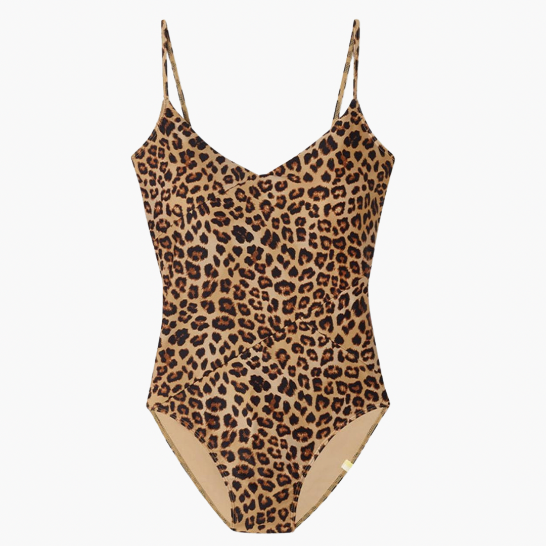 Leopard Print One Piece Swimsuit