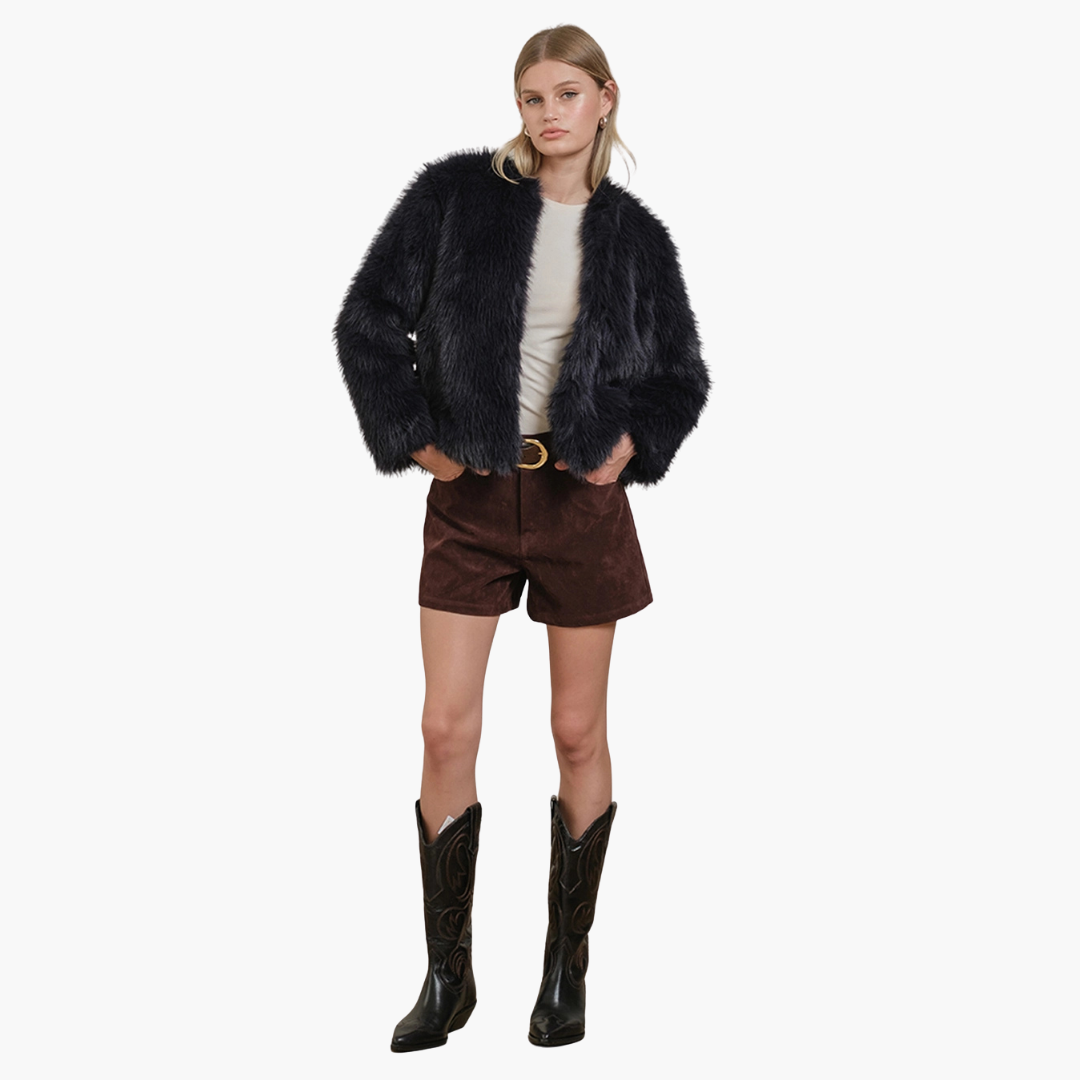 Rum Faux Suede High Rise Shorts