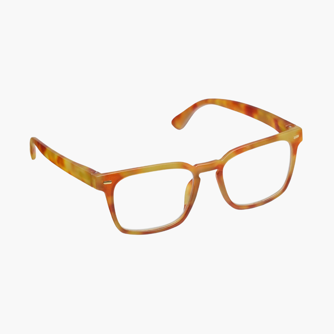+1.25 Amber Tortoise Jude Reading Blue Light Glasses + Magnetic Pouch
