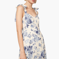 Sleeveless Shoulder Tie Floral Print Maxi Dress