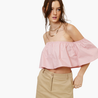 Off-Shoulder Ruffled Crop Top