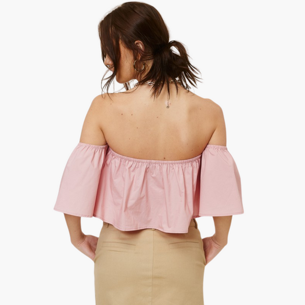 Off-Shoulder Ruffled Crop Top