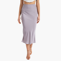 Satin Midi Slip Skirt