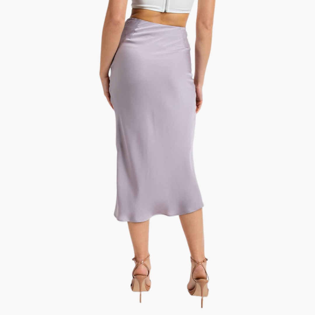 Satin Midi Slip Skirt