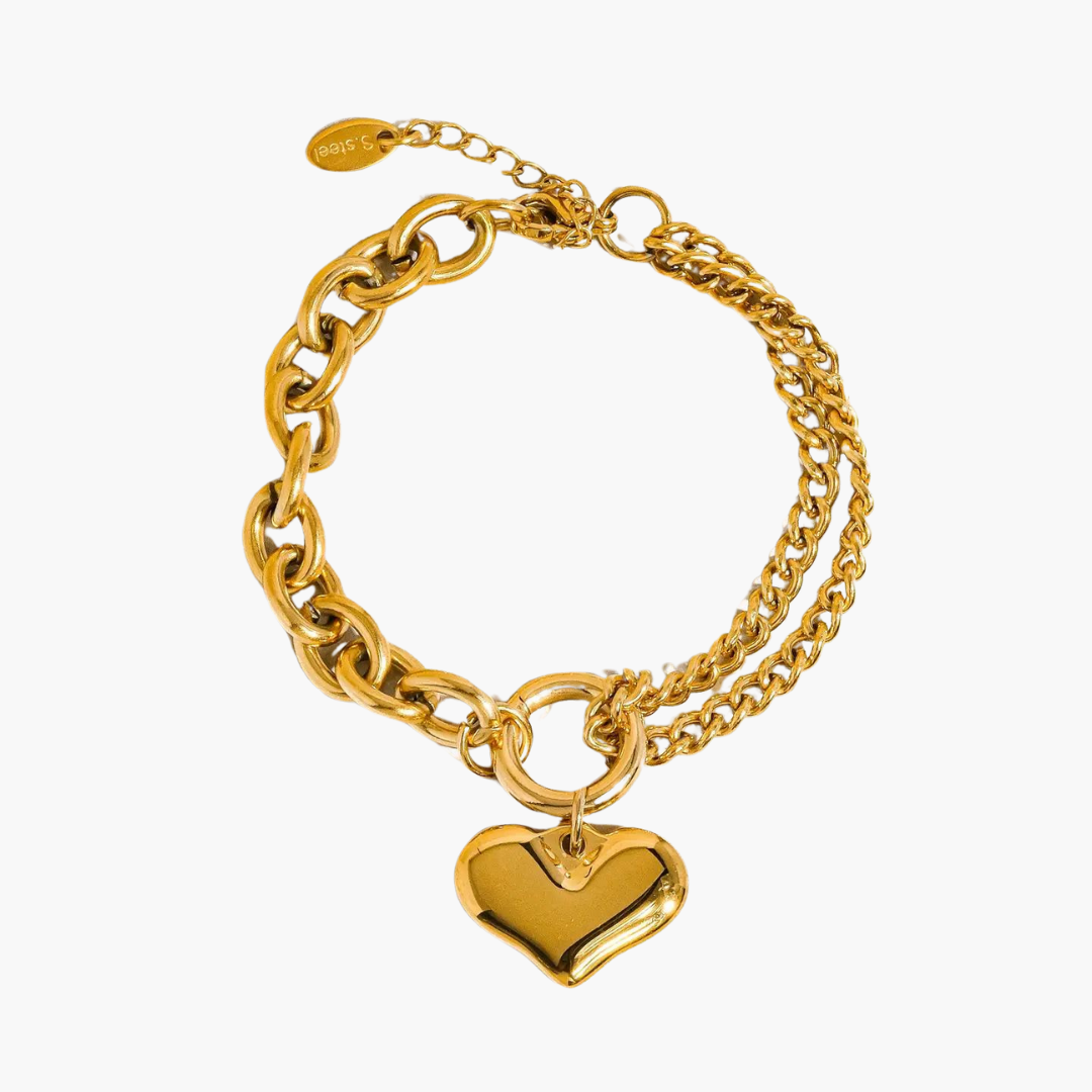 Allure 18K Gold Plated Heart Chain Bracelet