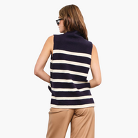 Striped High Neck Top