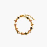 Skylar 18K Gold Plated Multi-Stone Chained Bracelet