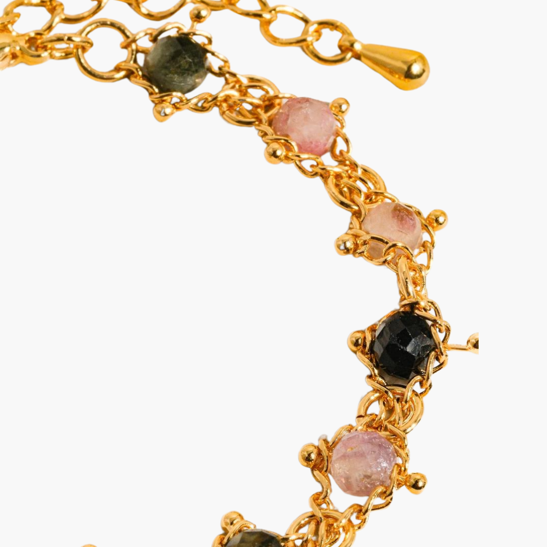 Skylar 18K Gold Plated Multi-Stone Chained Necklace