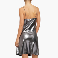 Metallic Foil Mini Dress