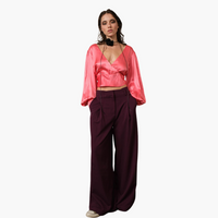 Wine Wide Leg Trousers