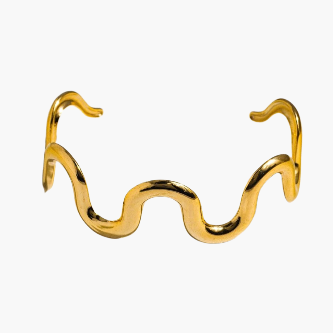 Félix 18K Gold Plated Wavy Bold Statement Bracelet