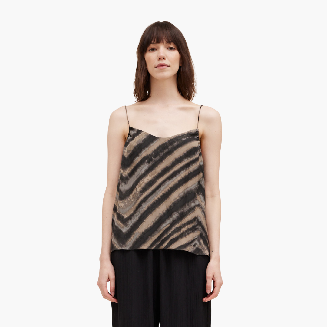 Slate Printed Satin Cami Top