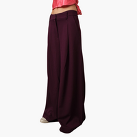 Wine Wide Leg Trousers