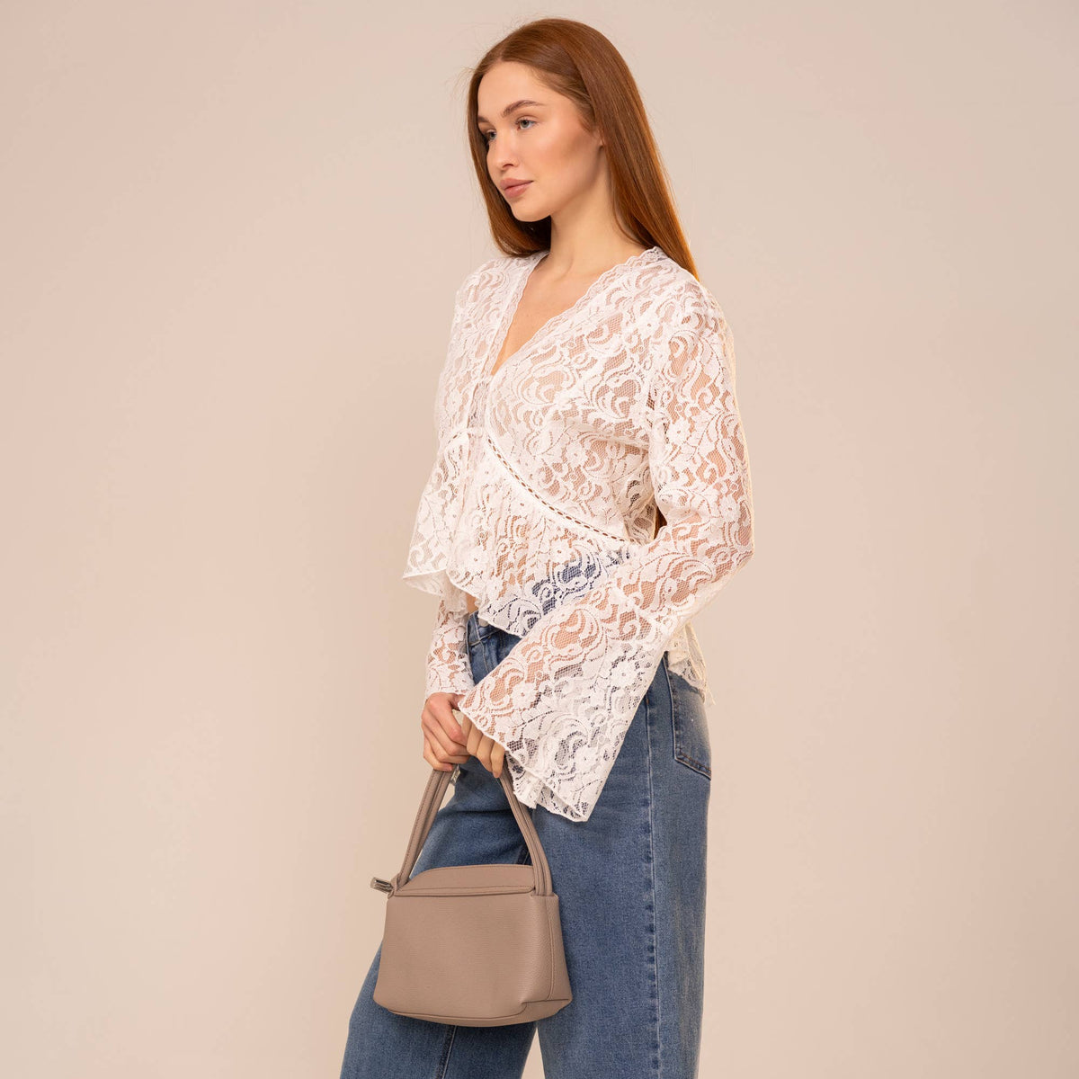 Lace Bell Sleeve Blouse