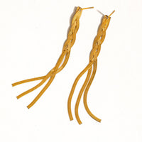 Zed 18K Gold Non-Tarnish Braided Tassel Earring