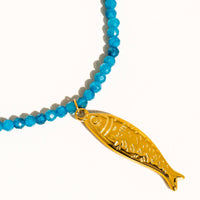 Sasha 18K Gold Non-Tarnish Fish Beaded Necklace