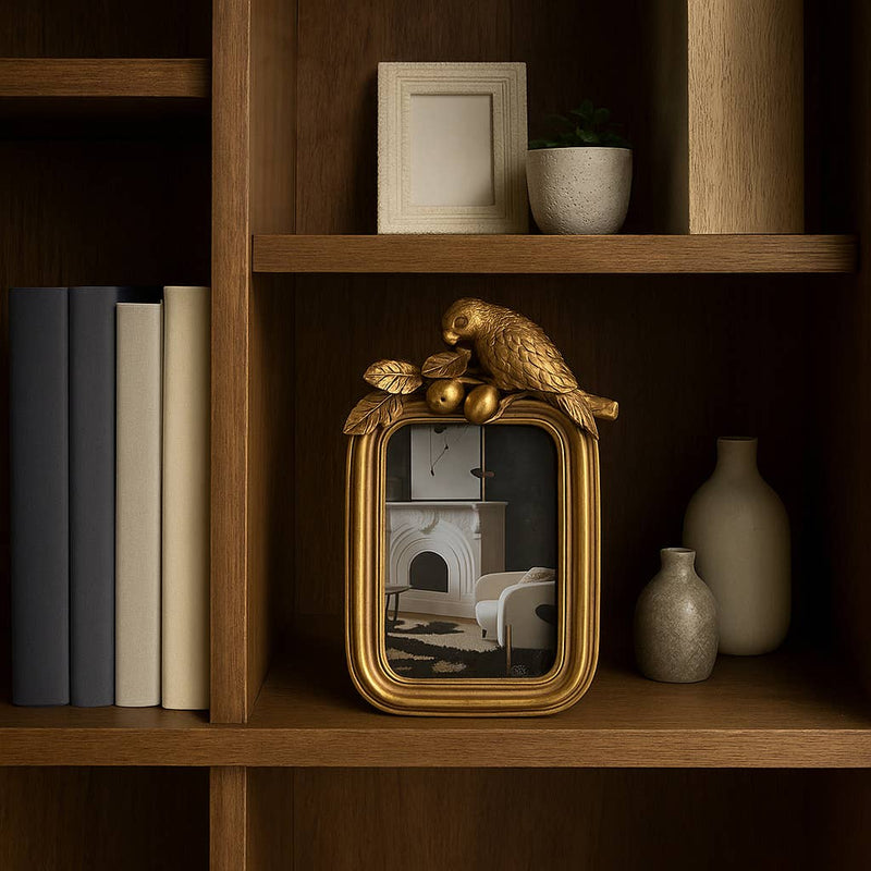 Gold Polyresin Bird Picture Frame - 4x6 in.
