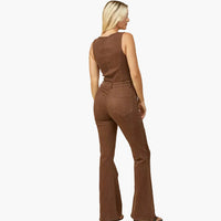 Boho Cut Out Bootcut Denim Jumpsuit