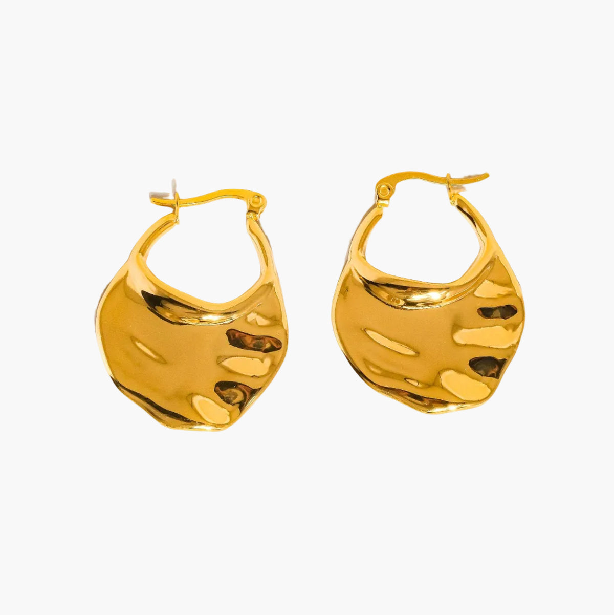 Jinni 18K Gold Non-Tarnish Classic Hoop Earring