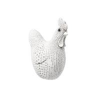 White Resin Spotted Chicken - Decorative Sculpture