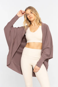 Deep Taupe Elevated Cocoon Style Cardigan