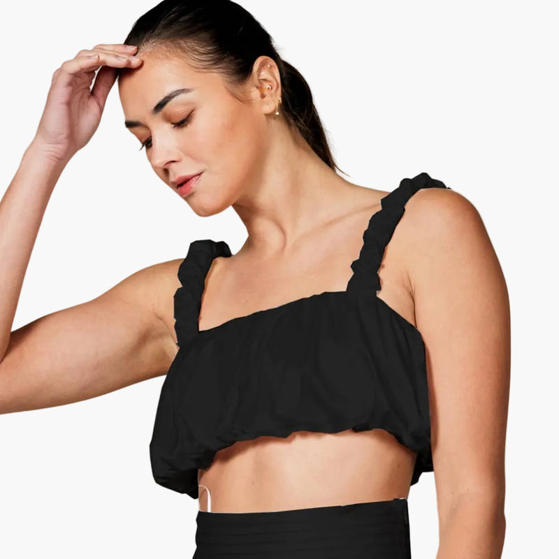 Satin Scrunched Crop Top