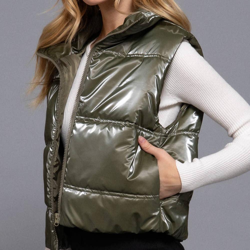 Metallic Puffer Vest