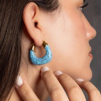 Turquoise Chunky Hoop Earrings