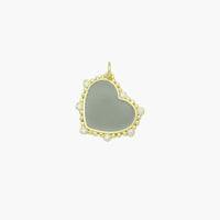 Gray Enamel Heart Charm