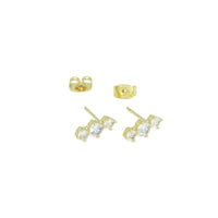Three Stone CZ Studs