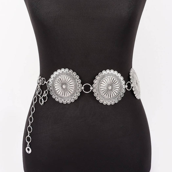 Silver Vintage Metal Chain Belt
