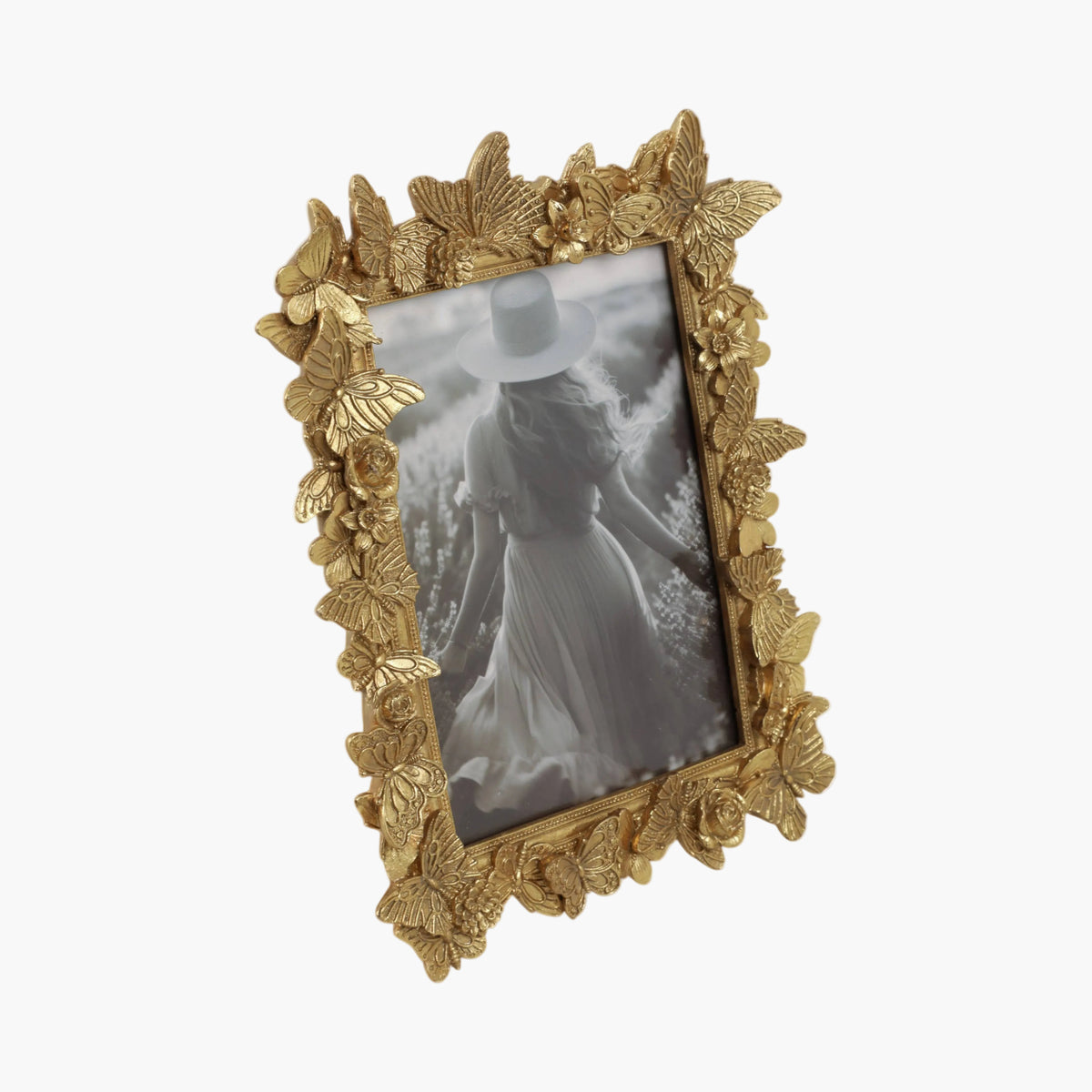 Gold Polyresin Butterfly Picture Frame - 5x7 in.