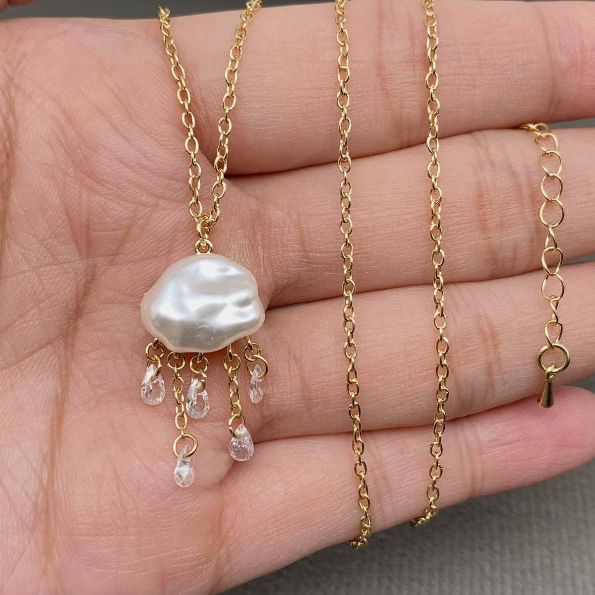 Pearl Pendant Charm Necklace