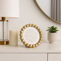 Gold Glass Beaded Picture Frame - 6x6 in.