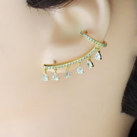 Gold Triangle Dangle Ear Climber