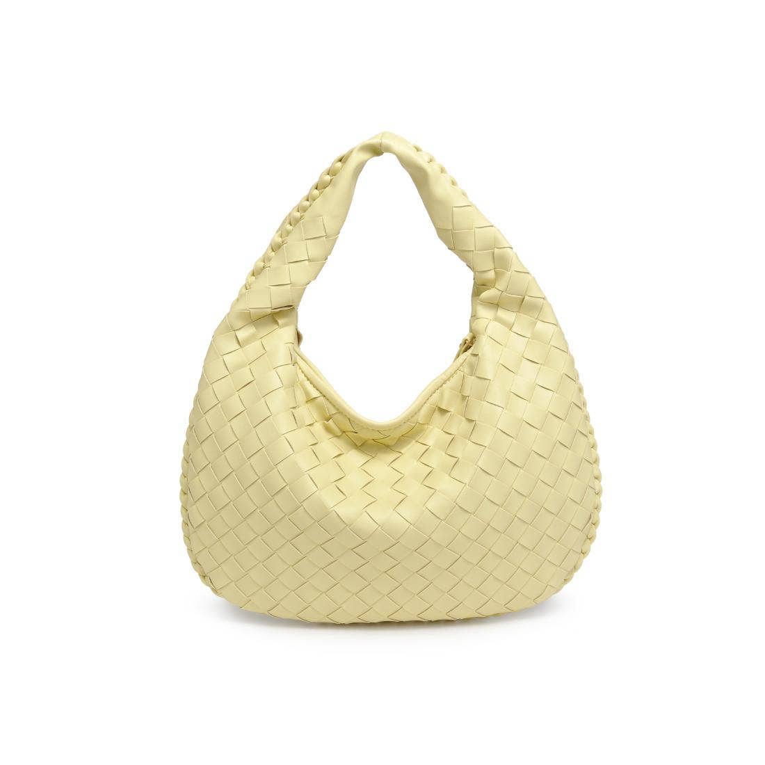 Butter Yellow Wendy Woven Shoulder Bag