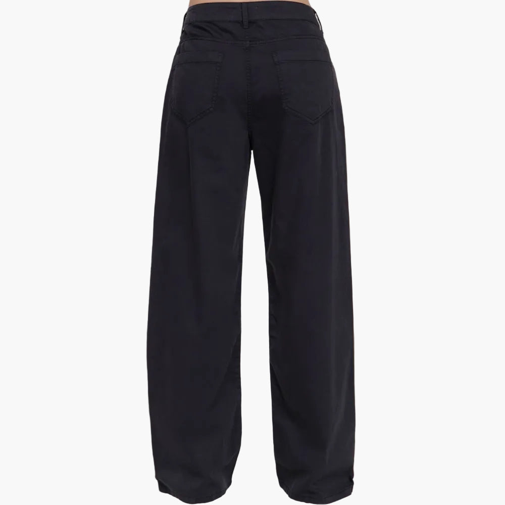 Straight Cotton Twill Long Pants
