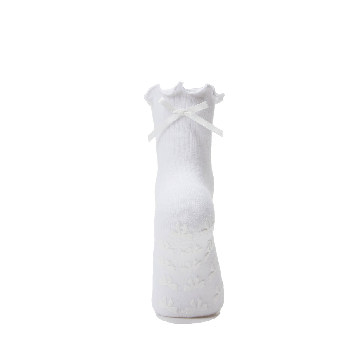 White Big Bow Grip Socks