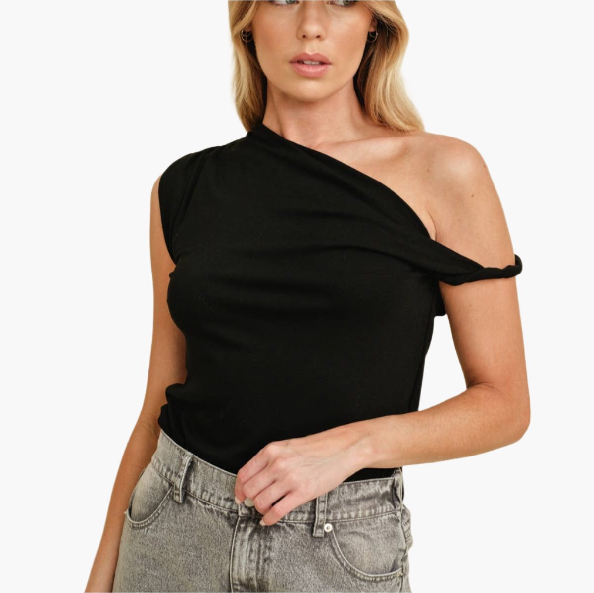 Asymmetrical Twist Tie Top