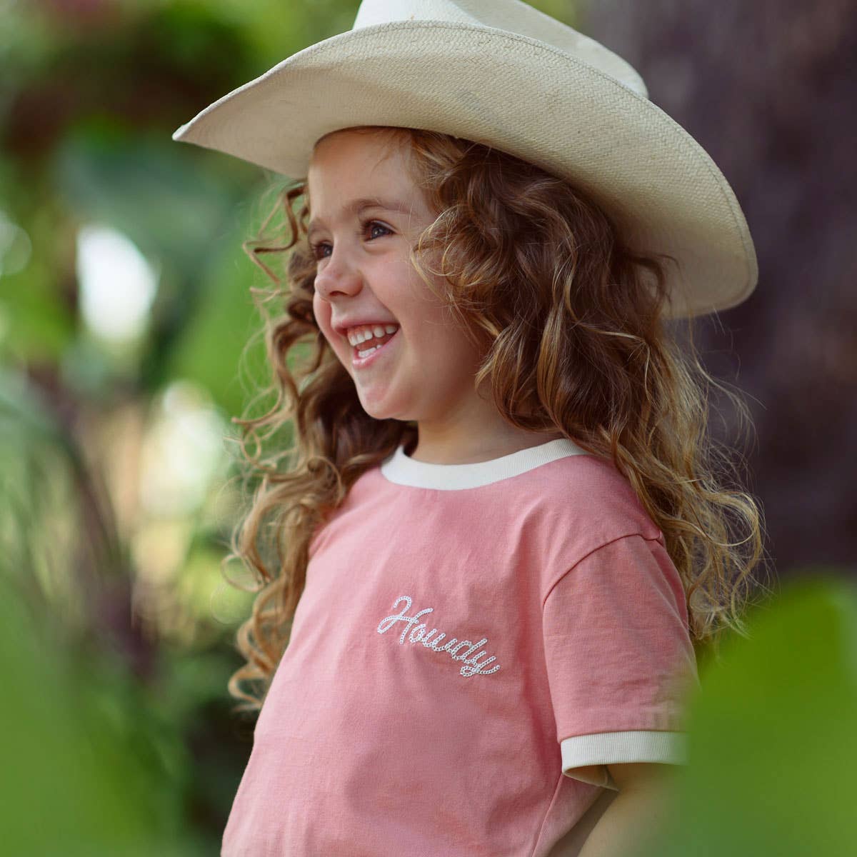 Howdy Vintage Ringer (Youth) | Pink