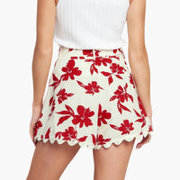 Printed Woven Trimmed Hemline Shorts