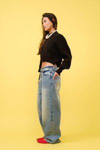 Faded Wide Leg Jeans