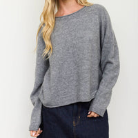 Grey Center Seam Knit Sweater