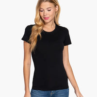 Short Sleeve Crew Neck Cotton Top