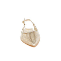 Kurina Metallic Woven Slingback Sandals