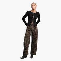 Leopard Print Barrel Pants