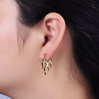 Flaming Fire Abstract Lock Latch Earrings